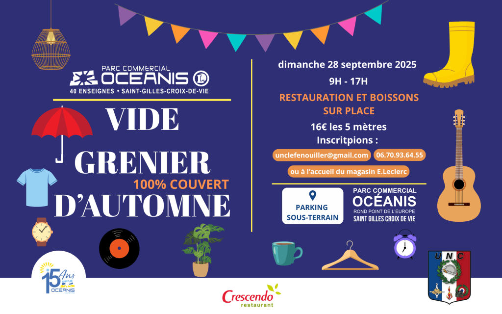 Vide grenier 2025 au parking souterrain de la galerie commerciale océanis le centre