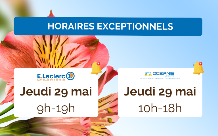 Horaires du 29 mai
